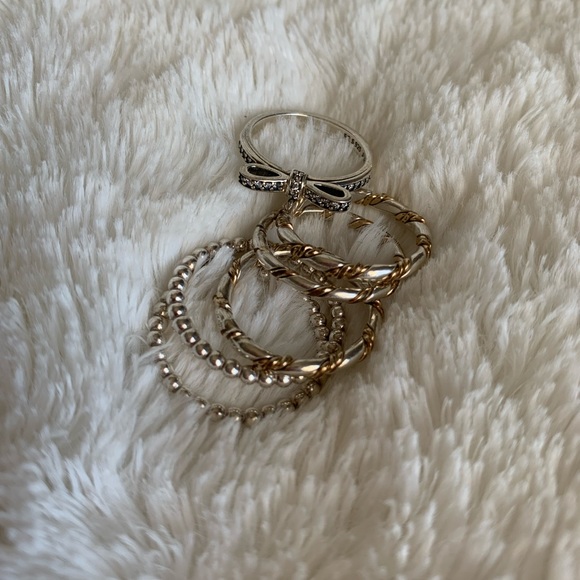 Pandora Silver Ring Lot Sizes 7 and 9 Polished - Picture 14 of 16